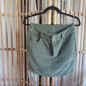 Faux Corduroy High Waisted Mini Skirt